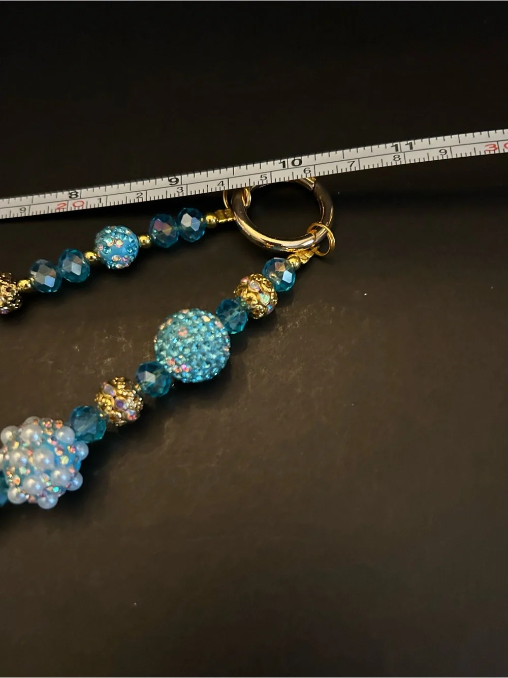 PREMIUM Bee Pendant Purse 👛 Bag Chain Necklace w/Turquoise Crystal Beads